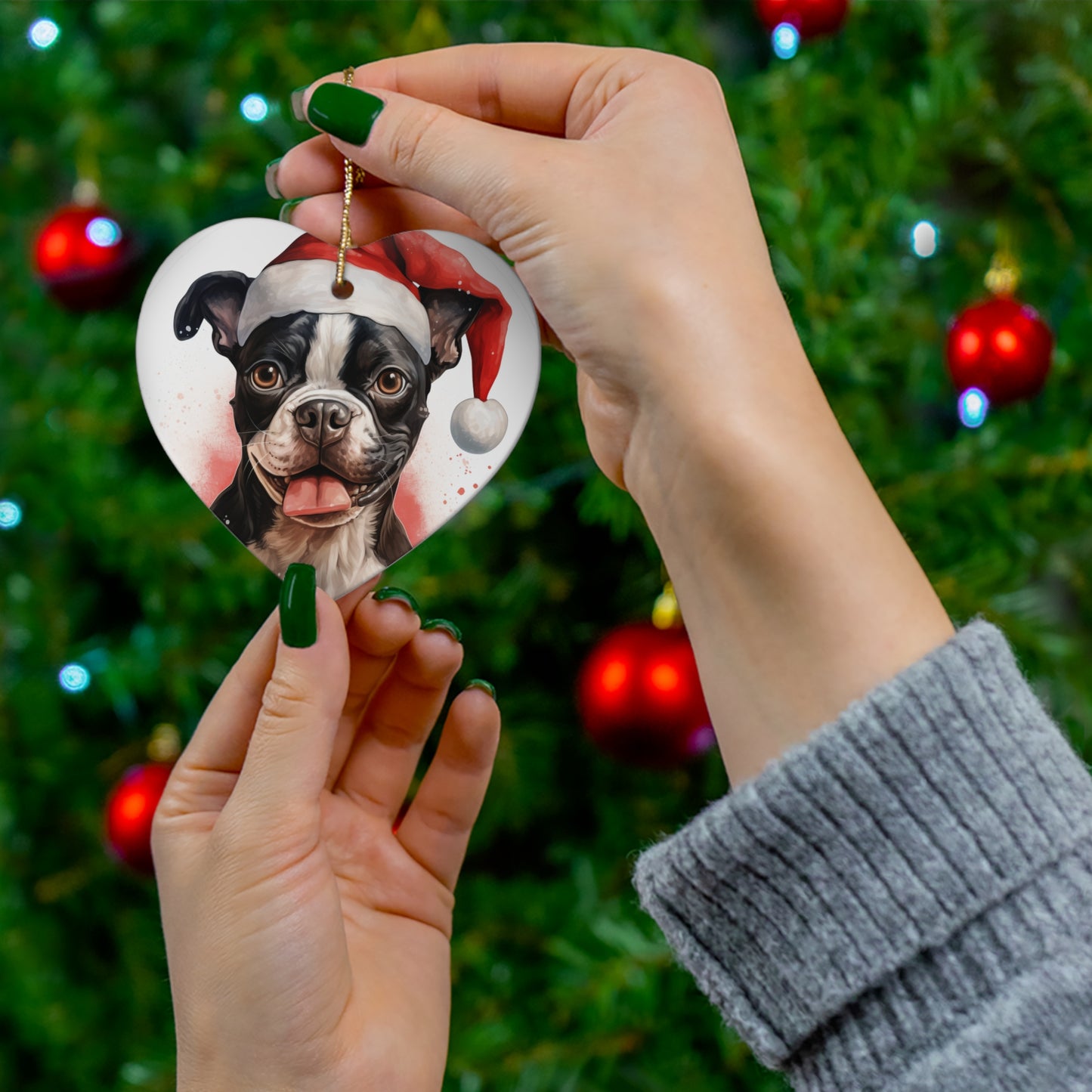 Boston Terrier Christmas Ornament