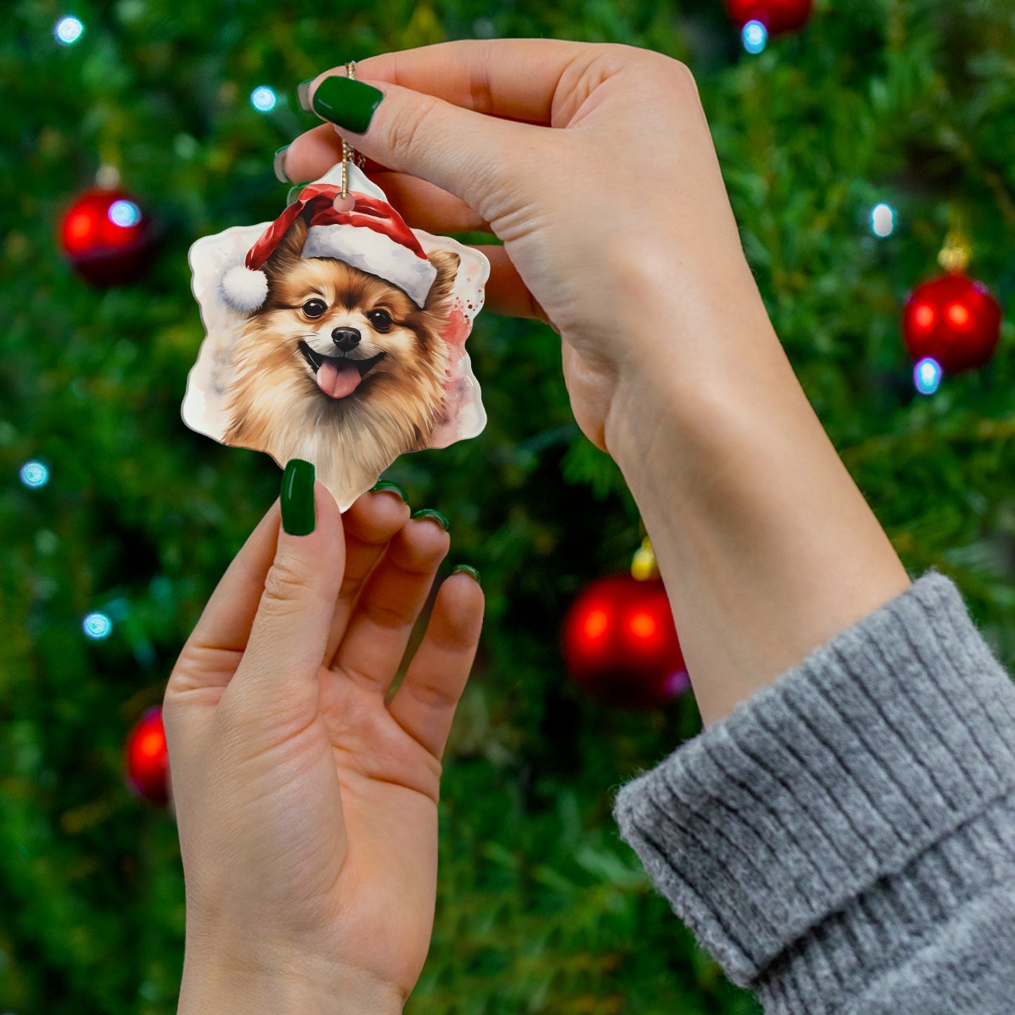 Pomeranian Christmas Ornament