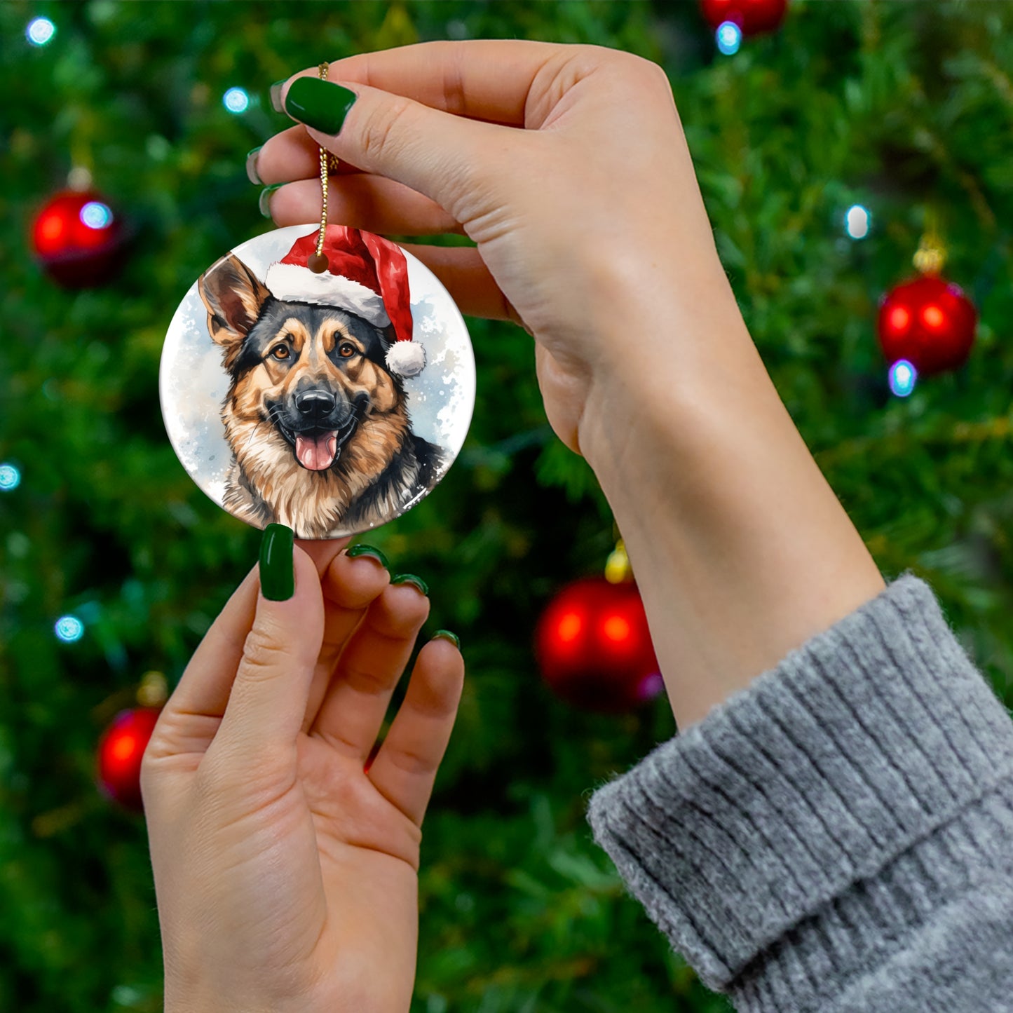 German Shepherd Christmas Ornament