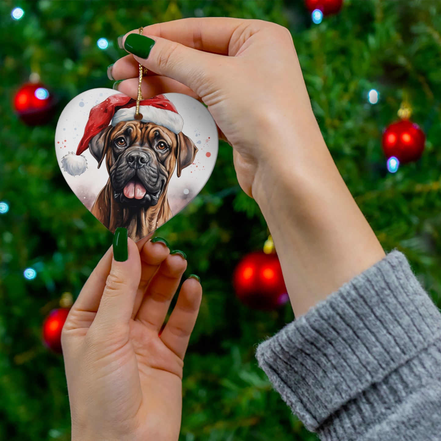 Boxer Christmas Ornament