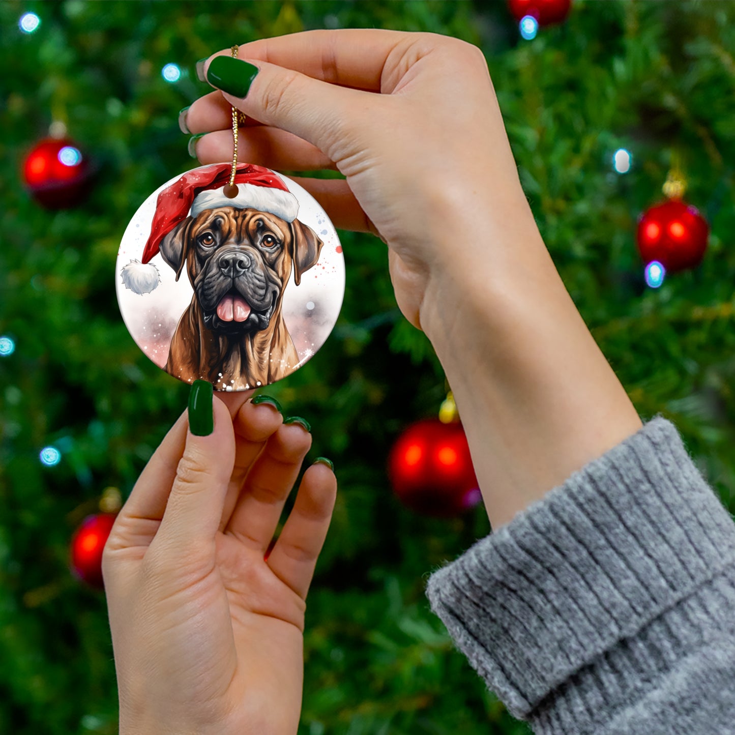 Boxer Christmas Ornament