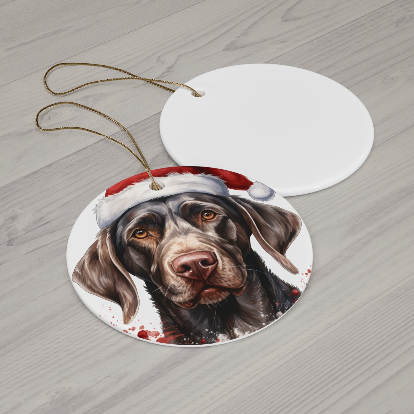 Chocolate Lab Christmas Ornament