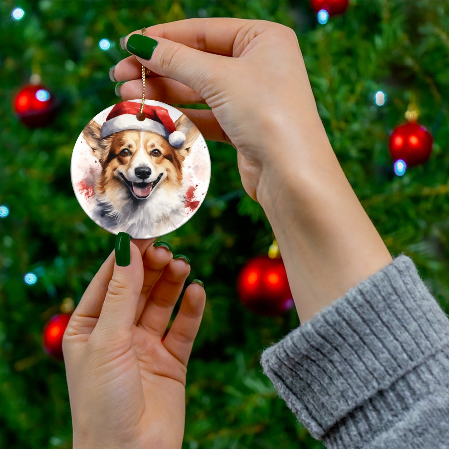 Corgi Christmas Ornament