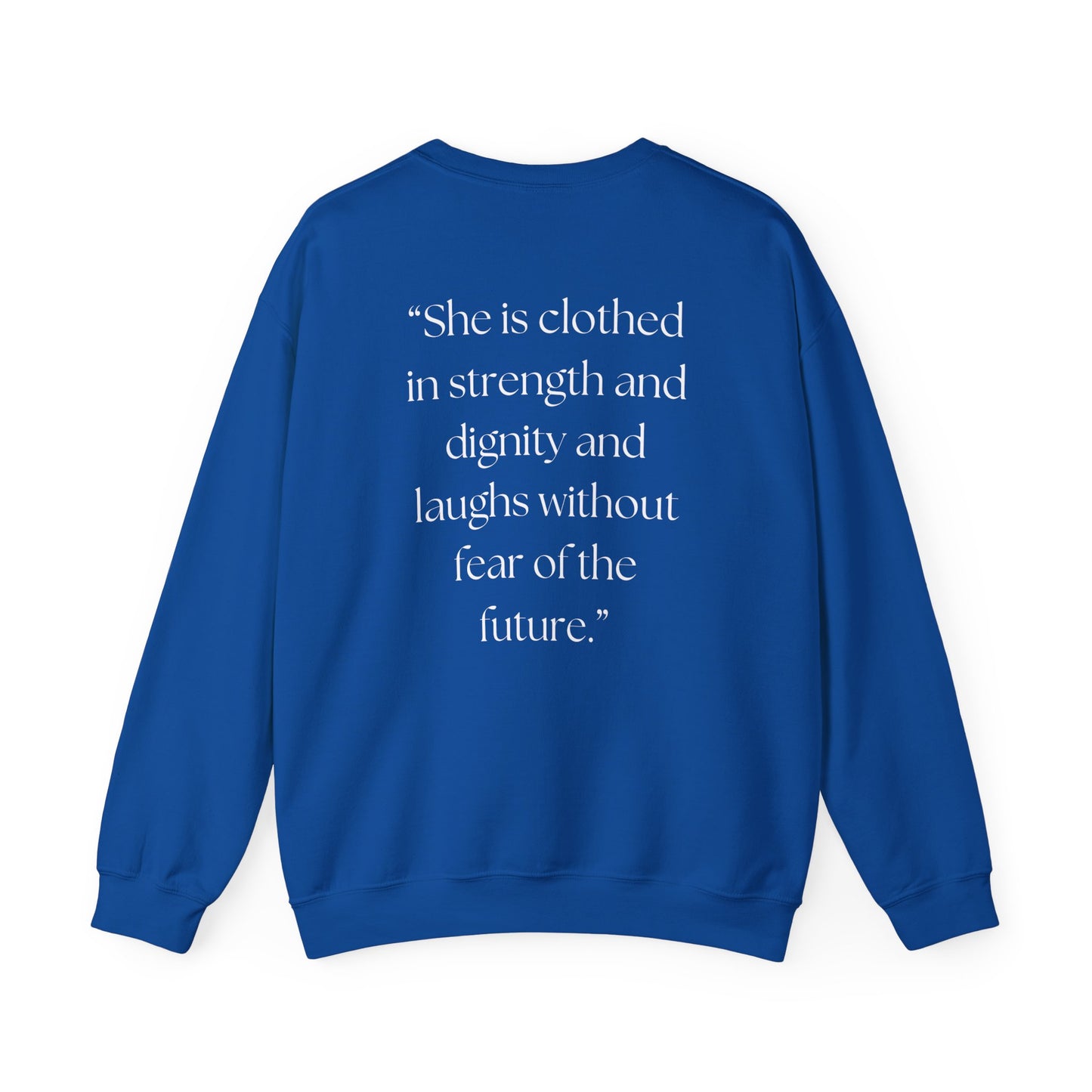 Faithful Strength Proverbs 31:25 Sweatshirt, Christian Scripture Jumper, Inspirational Religious Pullover, Bible Verse Crew Neck Top,