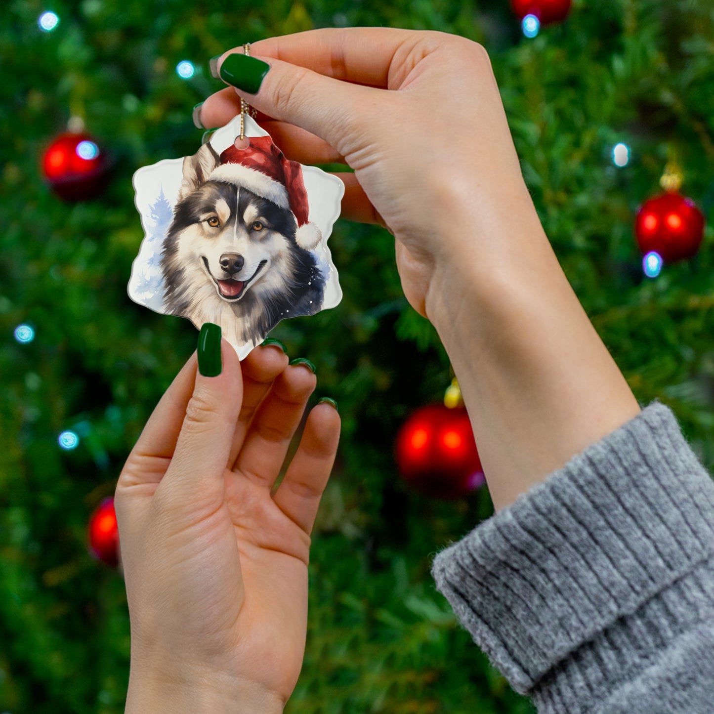 Husky Christmas Ornament