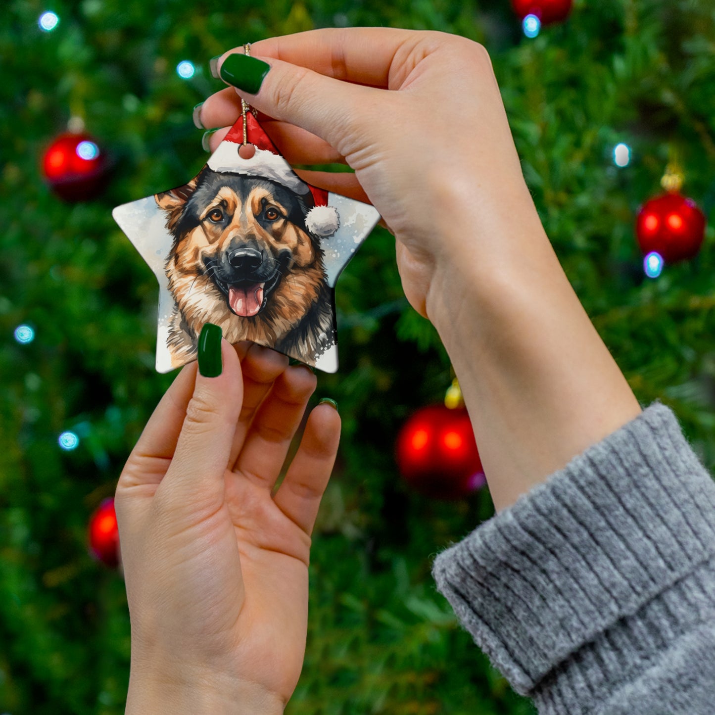 German Shepherd Christmas Ornament