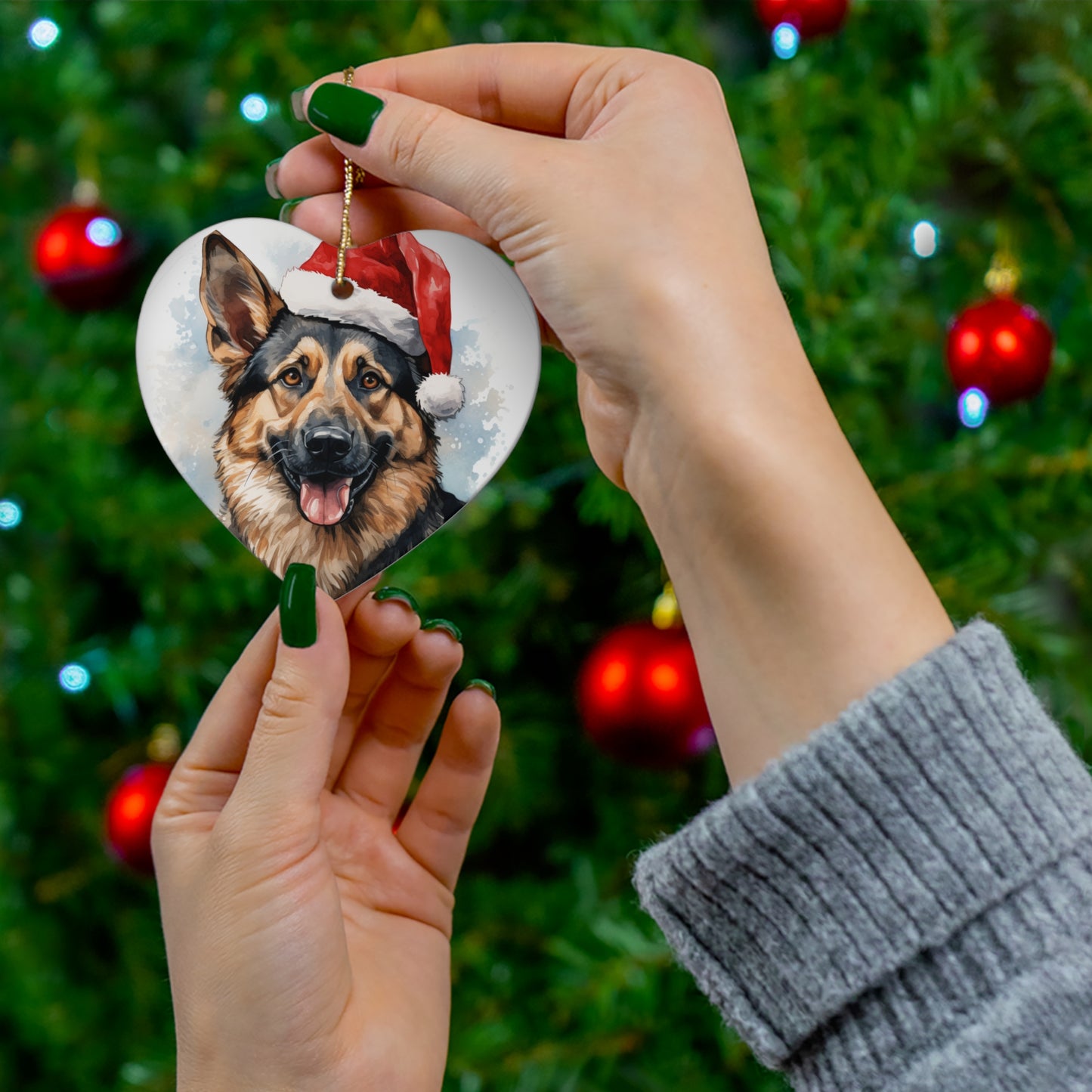 German Shepherd Christmas Ornament