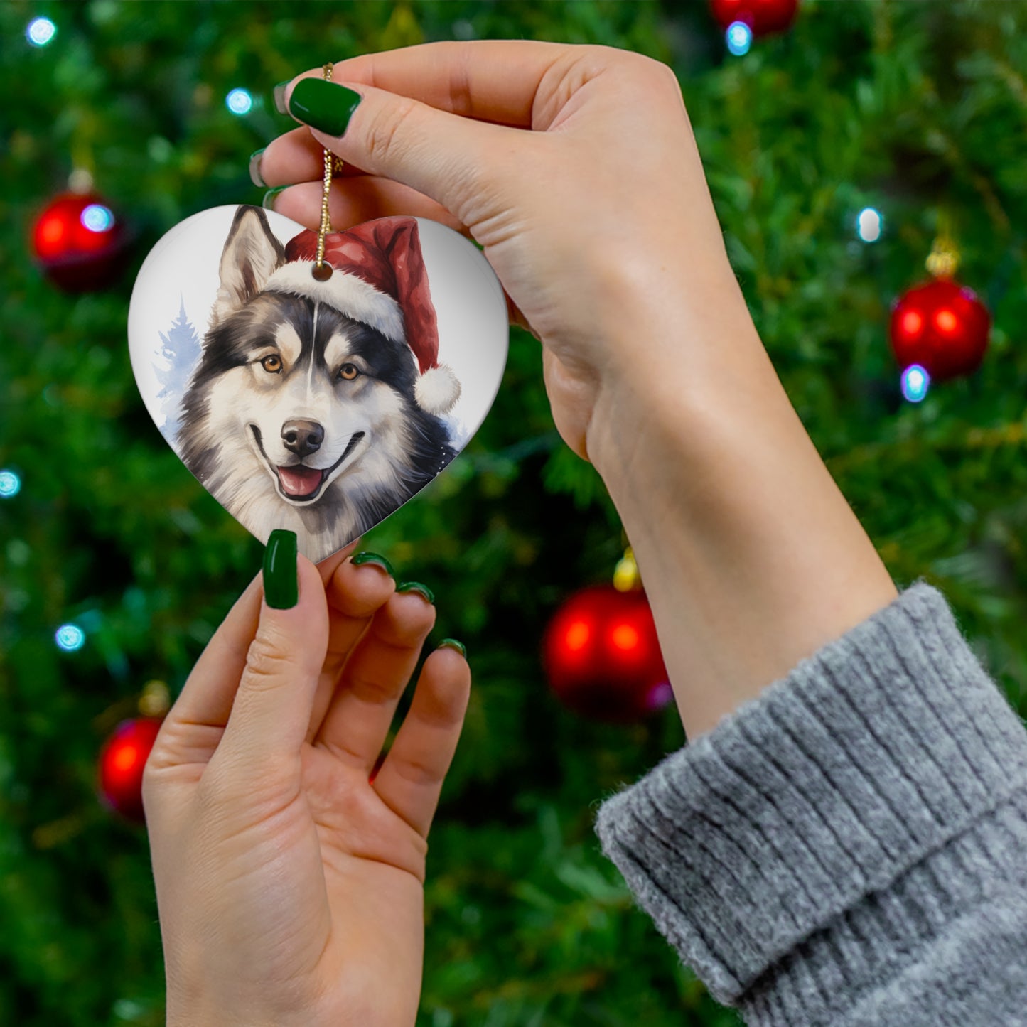 Husky Christmas Ornament