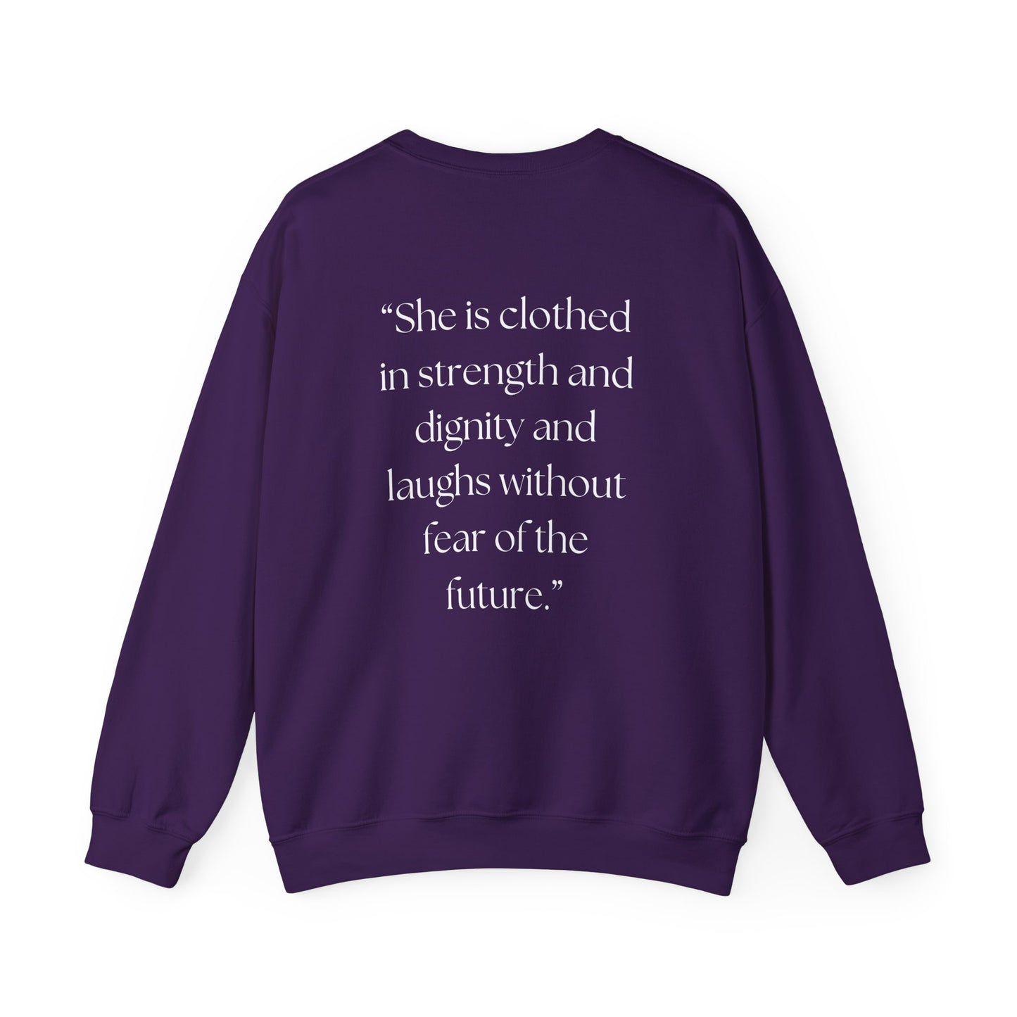 Faithful Strength Proverbs 31:25 Sweatshirt, Christian Scripture Jumper, Inspirational Religious Pullover, Bible Verse Crew Neck Top,