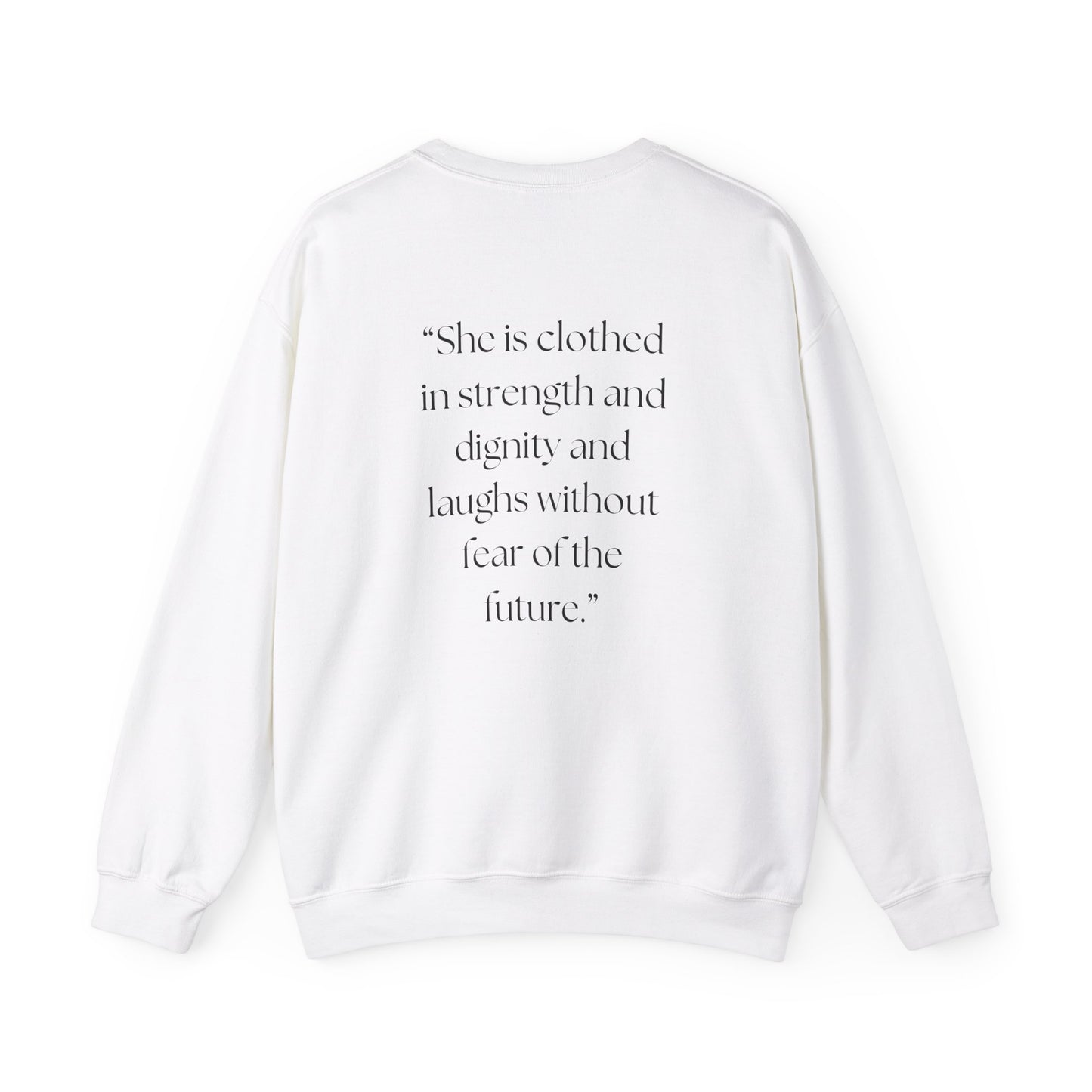 Faithful Strength Proverbs 31:25 Sweatshirt, Christian Scripture Jumper, Inspirational Religious Pullover, Bible Verse Crew Neck Top,