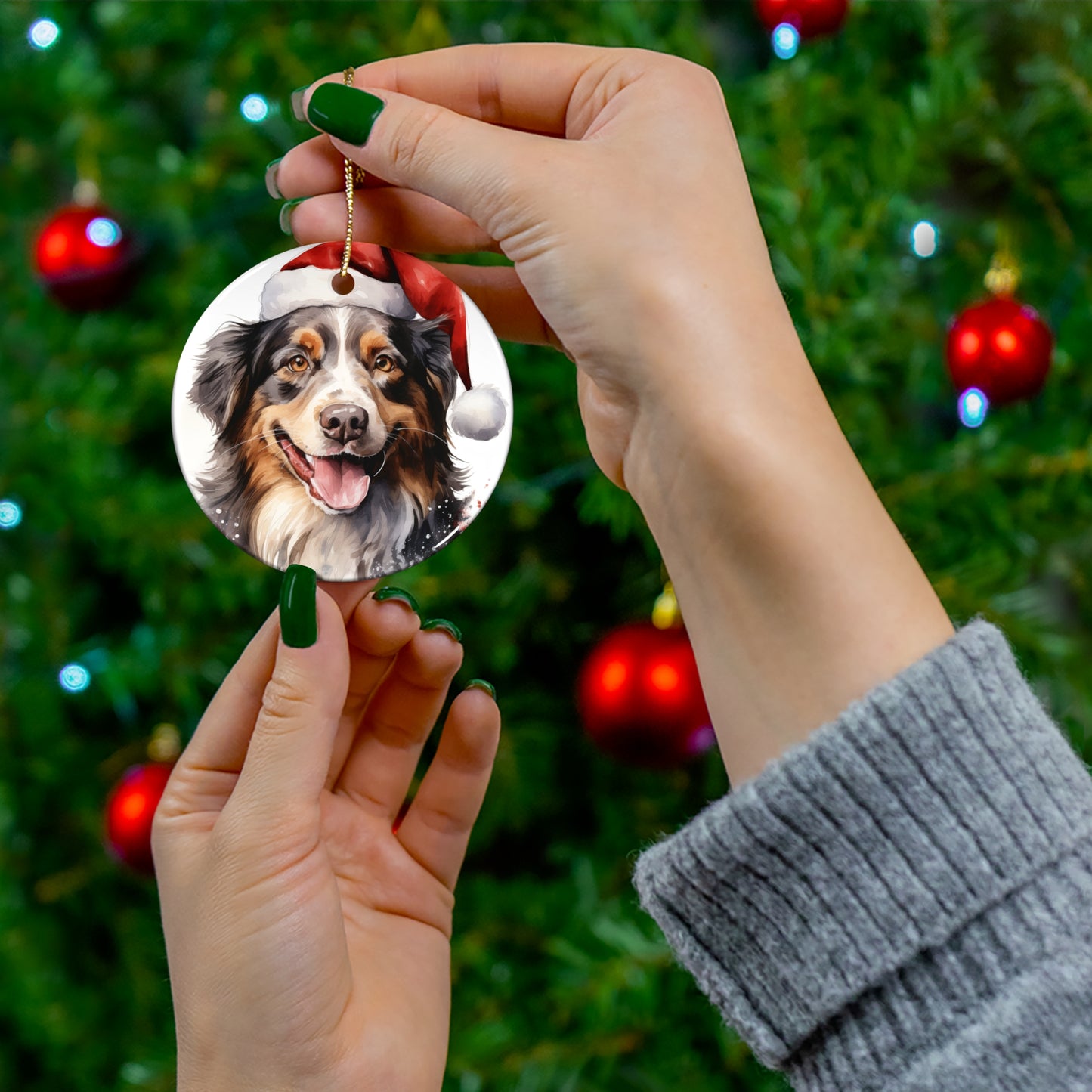 Border Collie Christmas Ornament