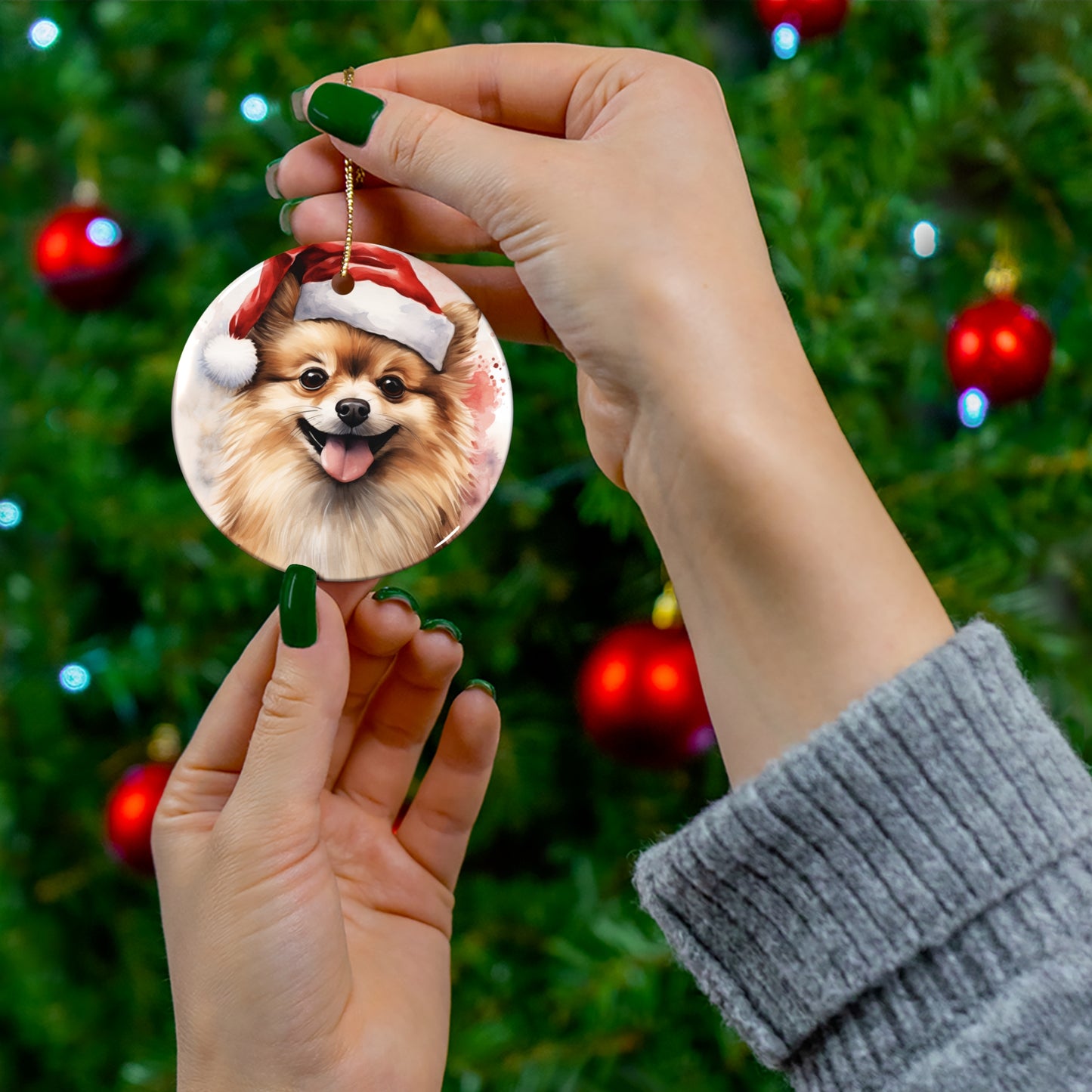 Pomeranian Christmas Ornament