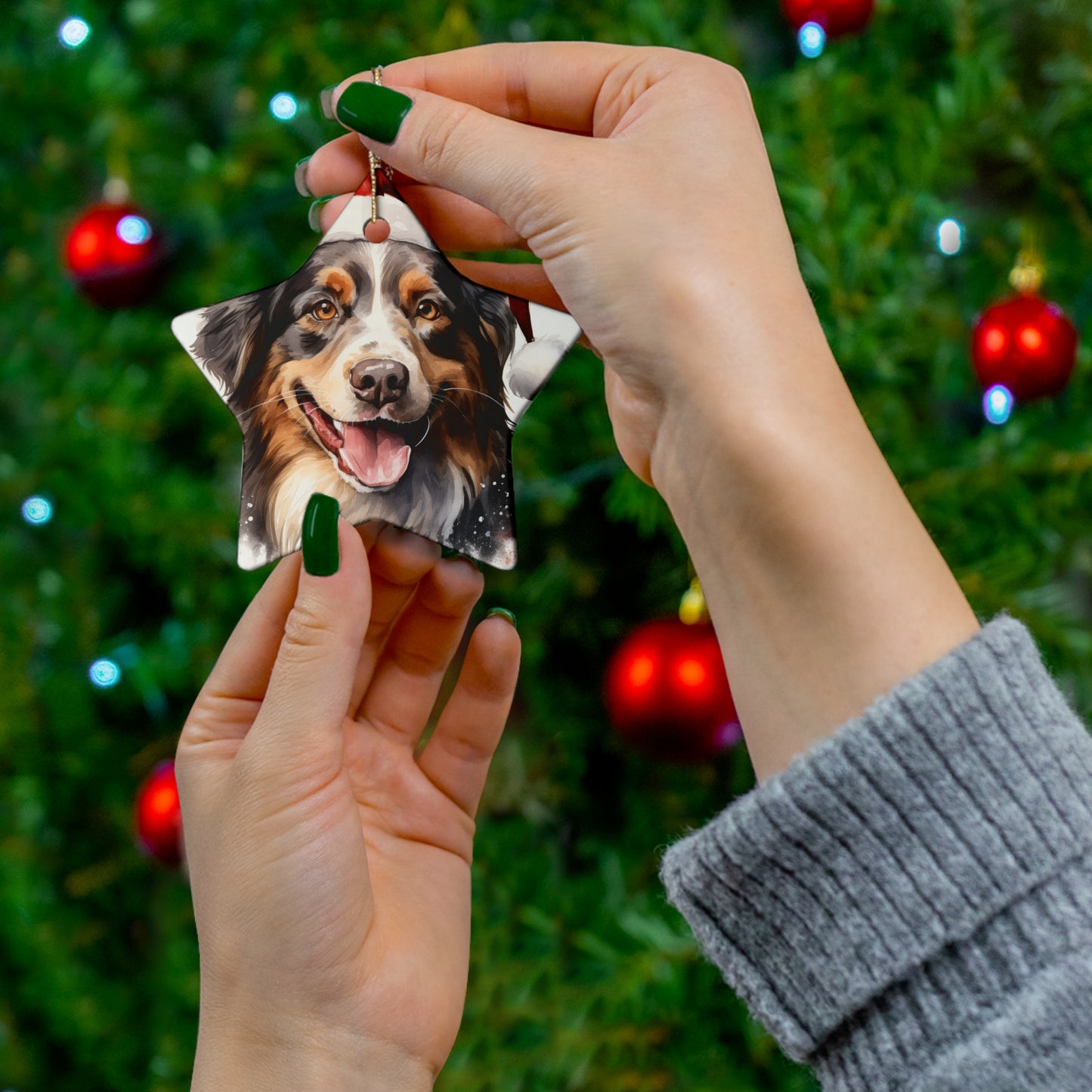 Border Collie Christmas Ornament