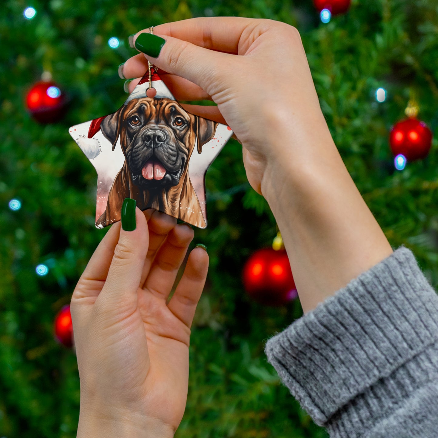 Boxer Christmas Ornament