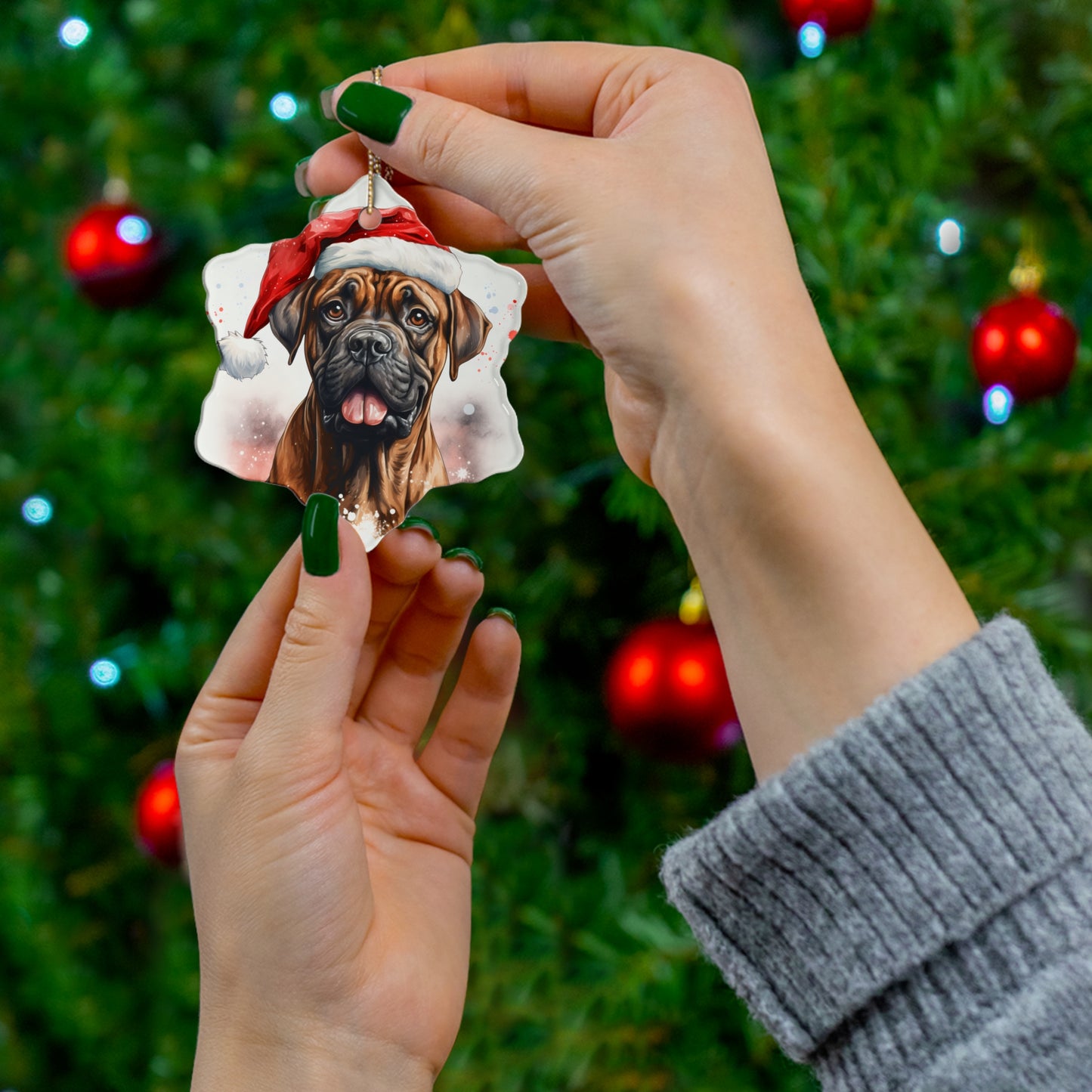 Boxer Christmas Ornament