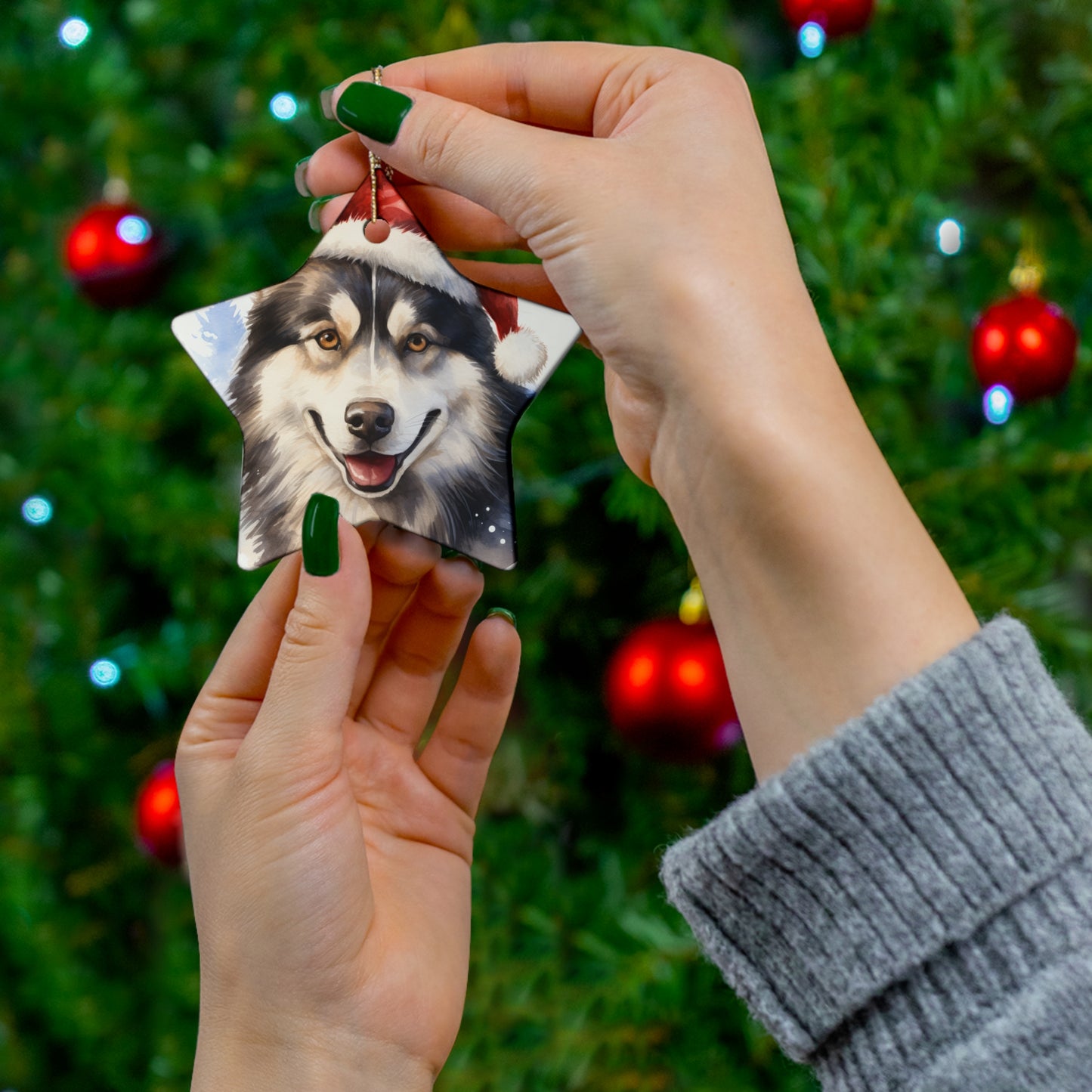 Husky Christmas Ornament