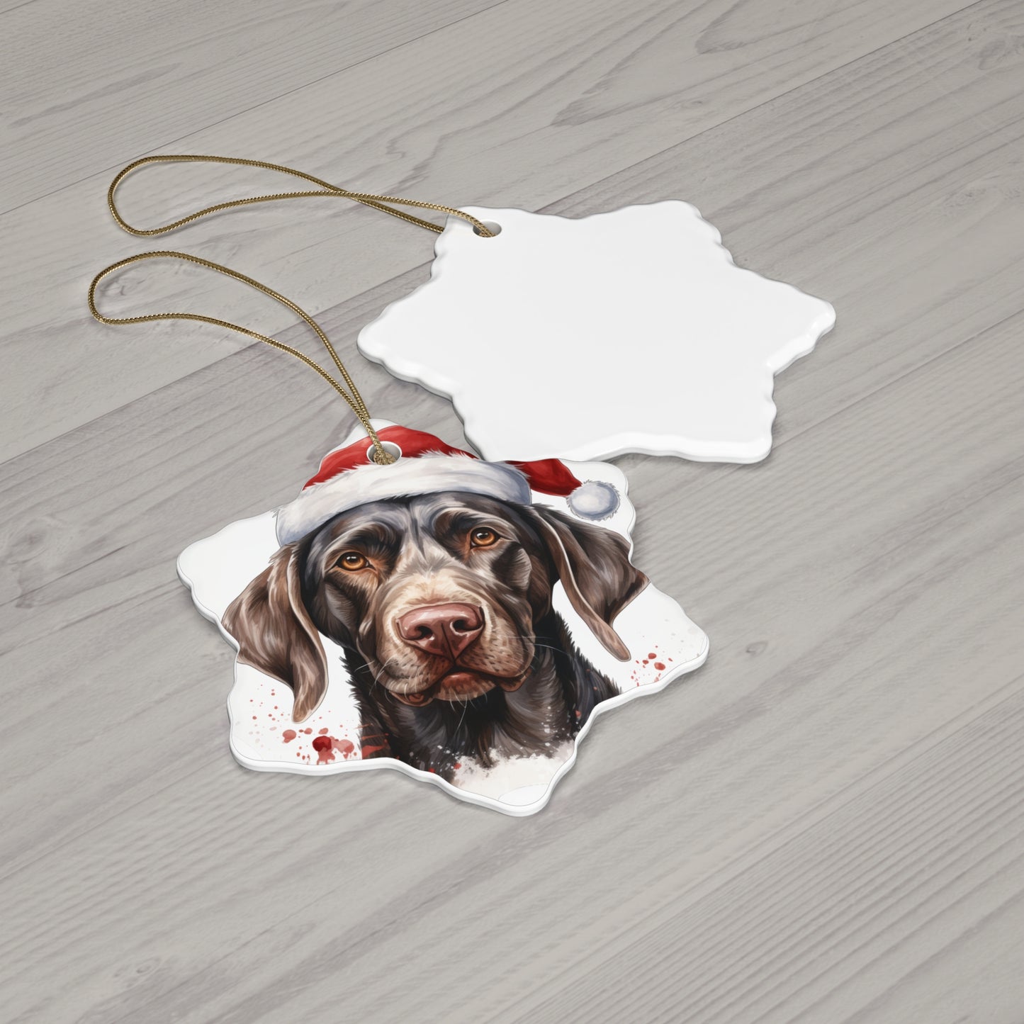 Chocolate Lab Christmas Ornament