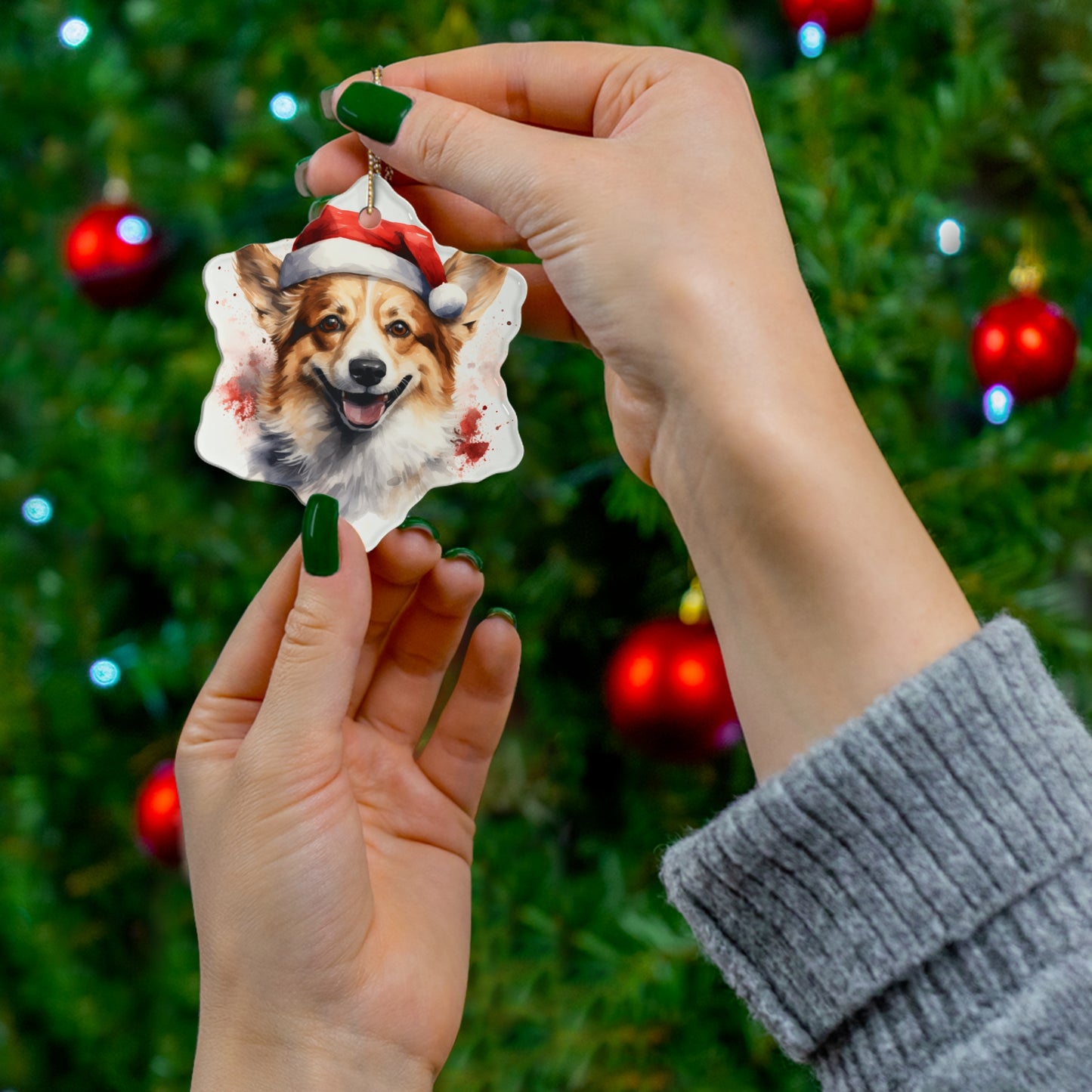 Corgi Christmas Ornament