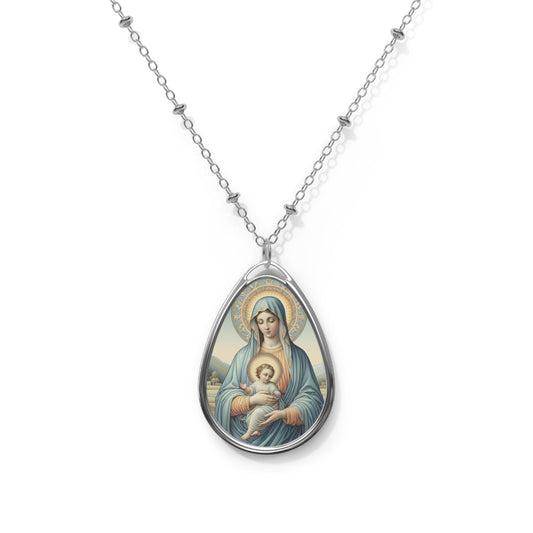 Religious Necklace - Virgin Mary and baby Jesus