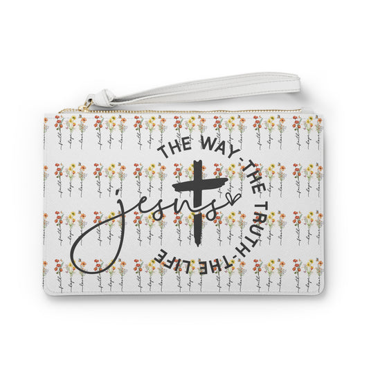 Christian Clutch Bag - Faithful Jesus Religious Accessory, Bible Study Gift, Christian Apparel, Religious Cross Handbag, Spiritual Wallet