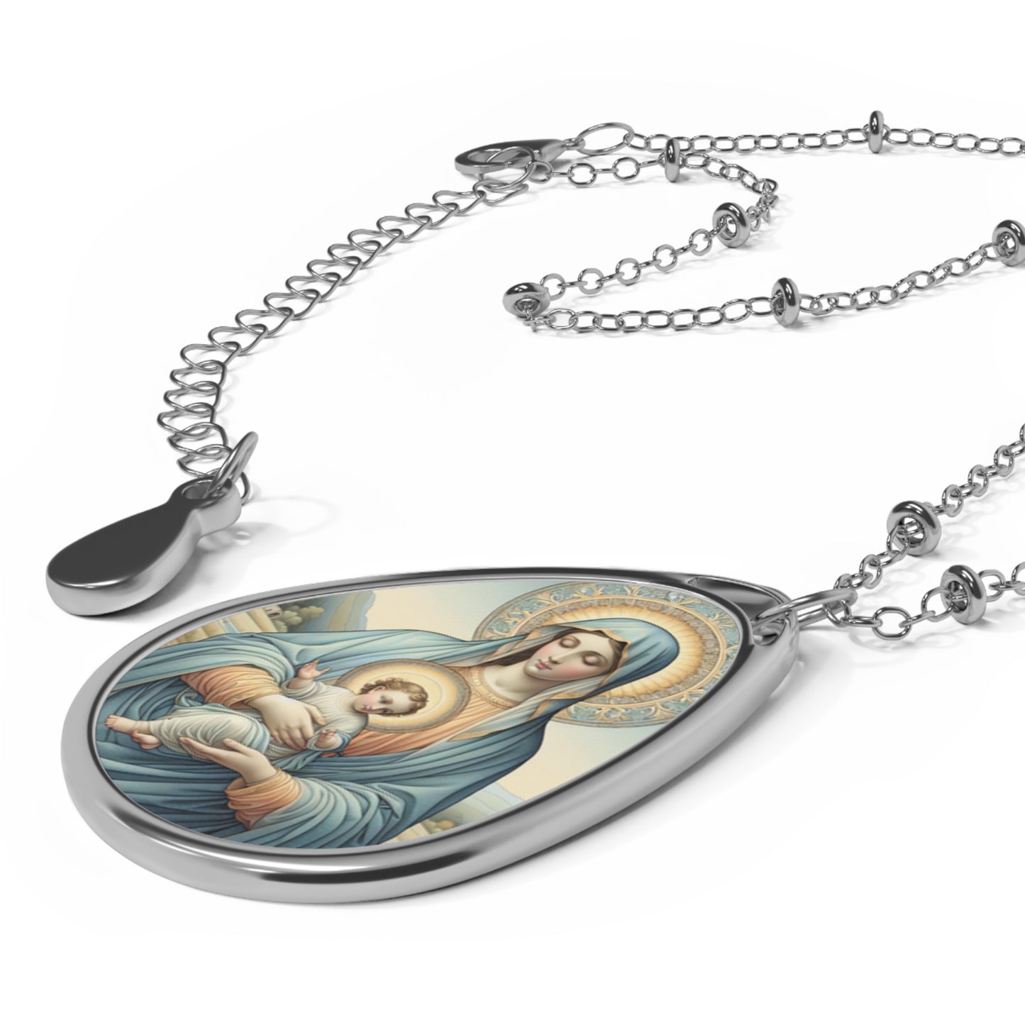 Religious Necklace - Virgin Mary and baby Jesus