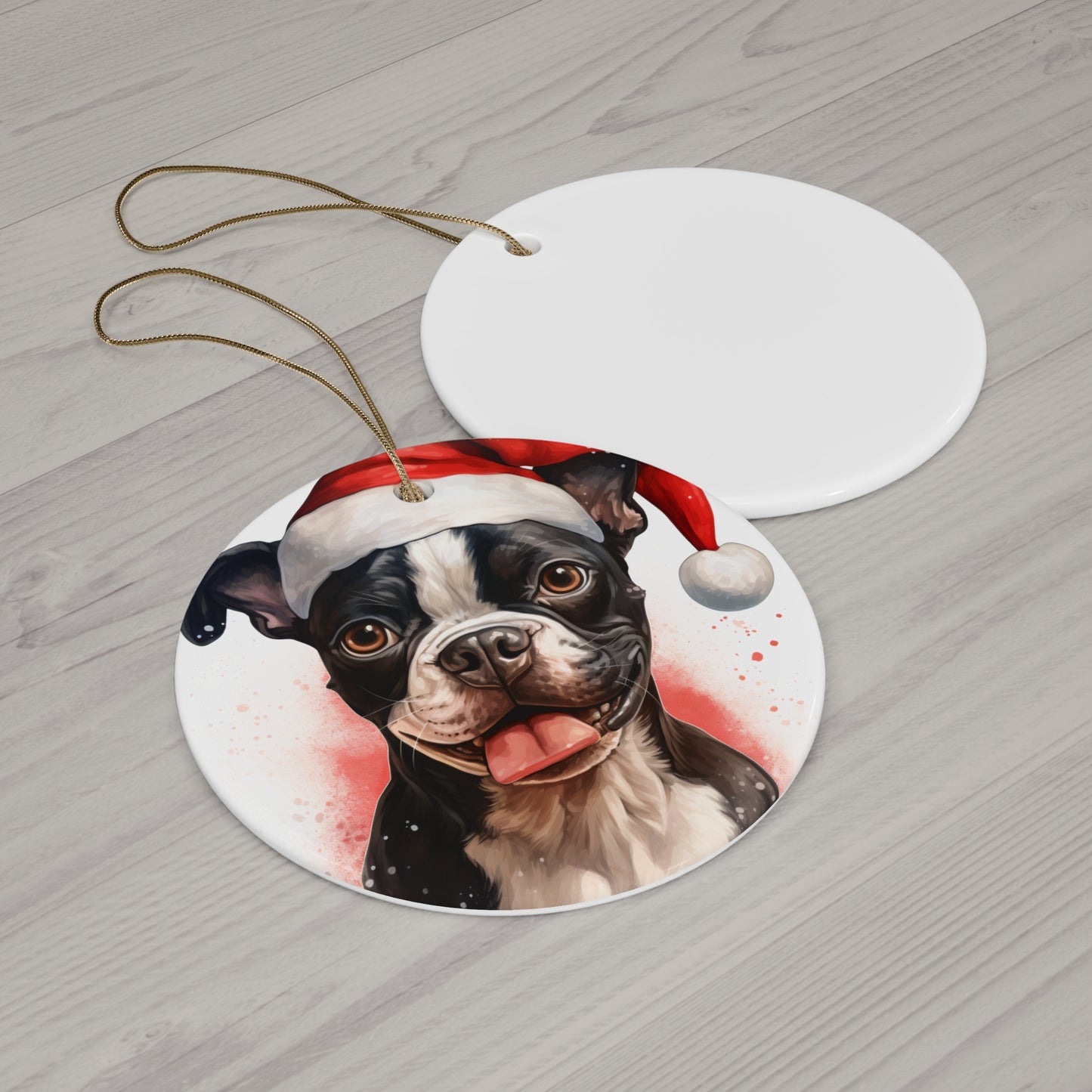 Boston Terrier Christmas Ornament