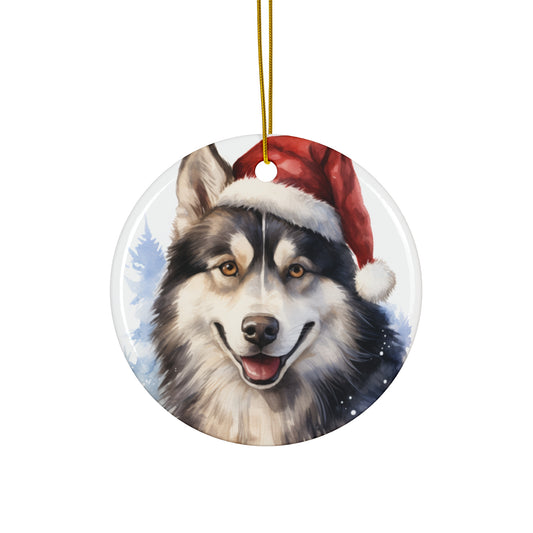 Husky Christmas Ornament