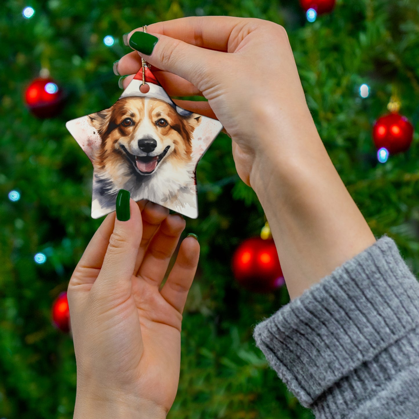 Corgi Christmas Ornament