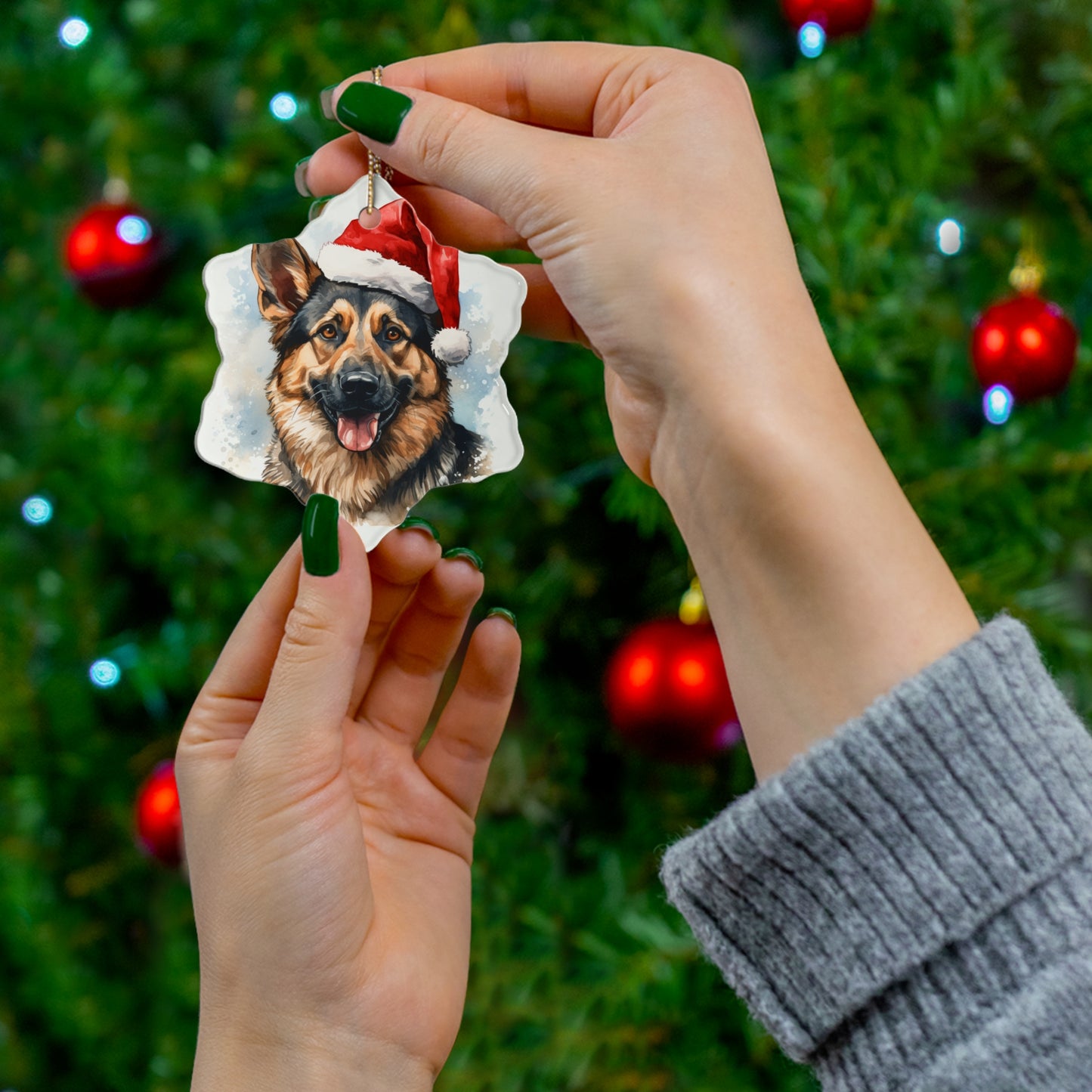 German Shepherd Christmas Ornament