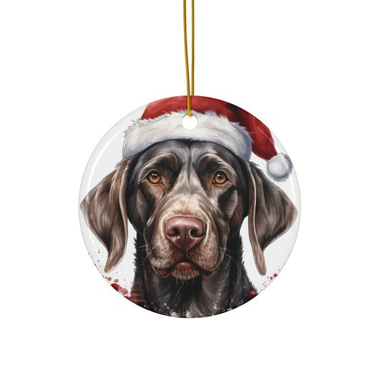 Chocolate Lab Christmas Ornament