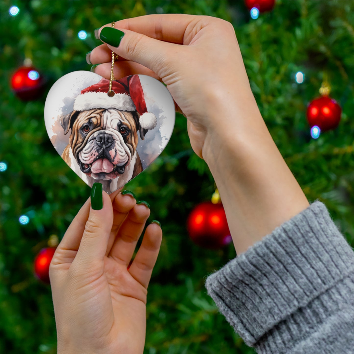 Bulldog Christmas Ornament