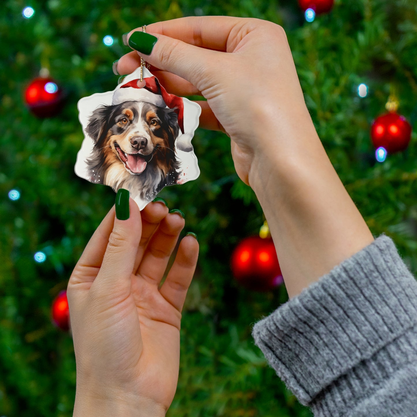 Border Collie Christmas Ornament