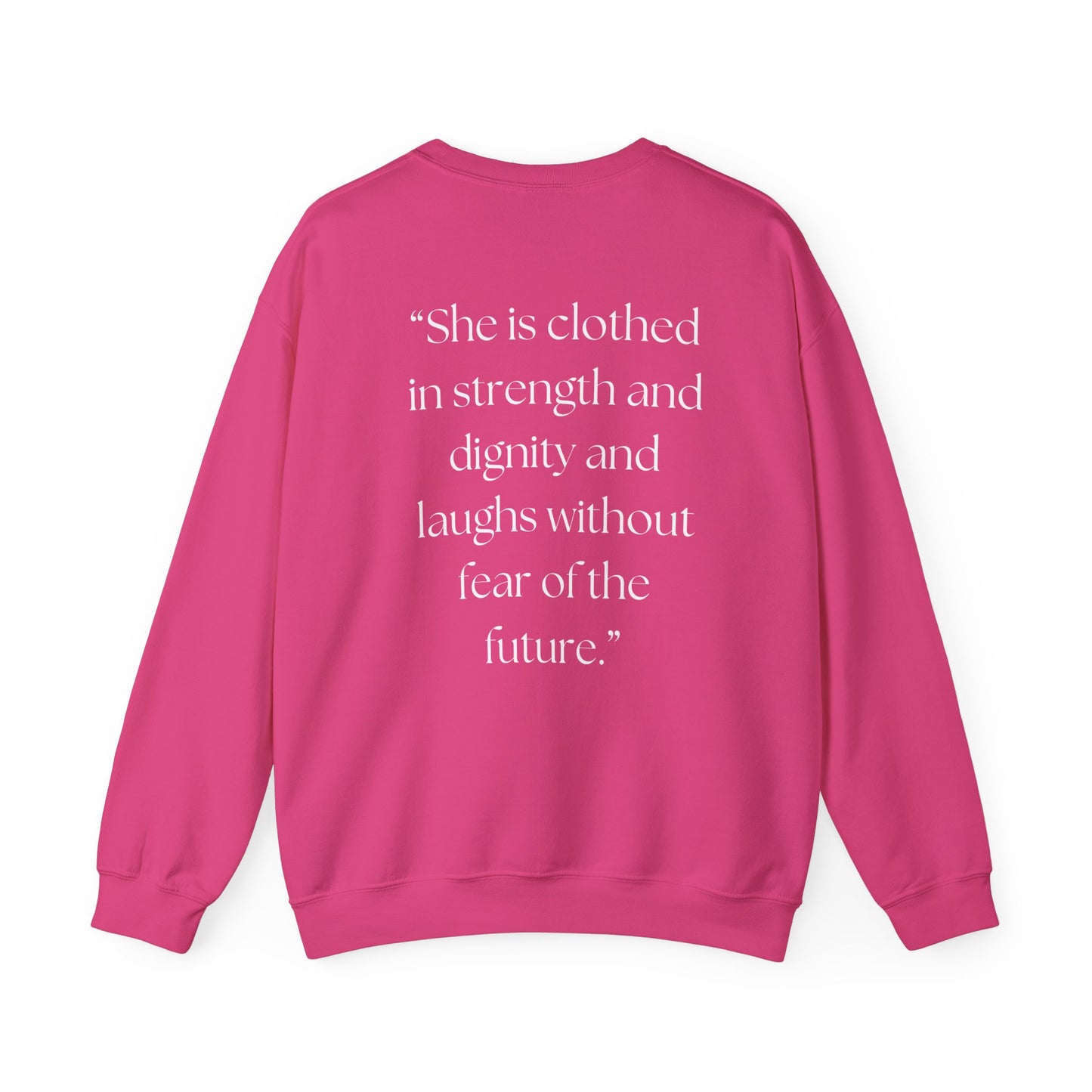 Faithful Strength Proverbs 31:25 Sweatshirt, Christian Scripture Jumper, Inspirational Religious Pullover, Bible Verse Crew Neck Top,